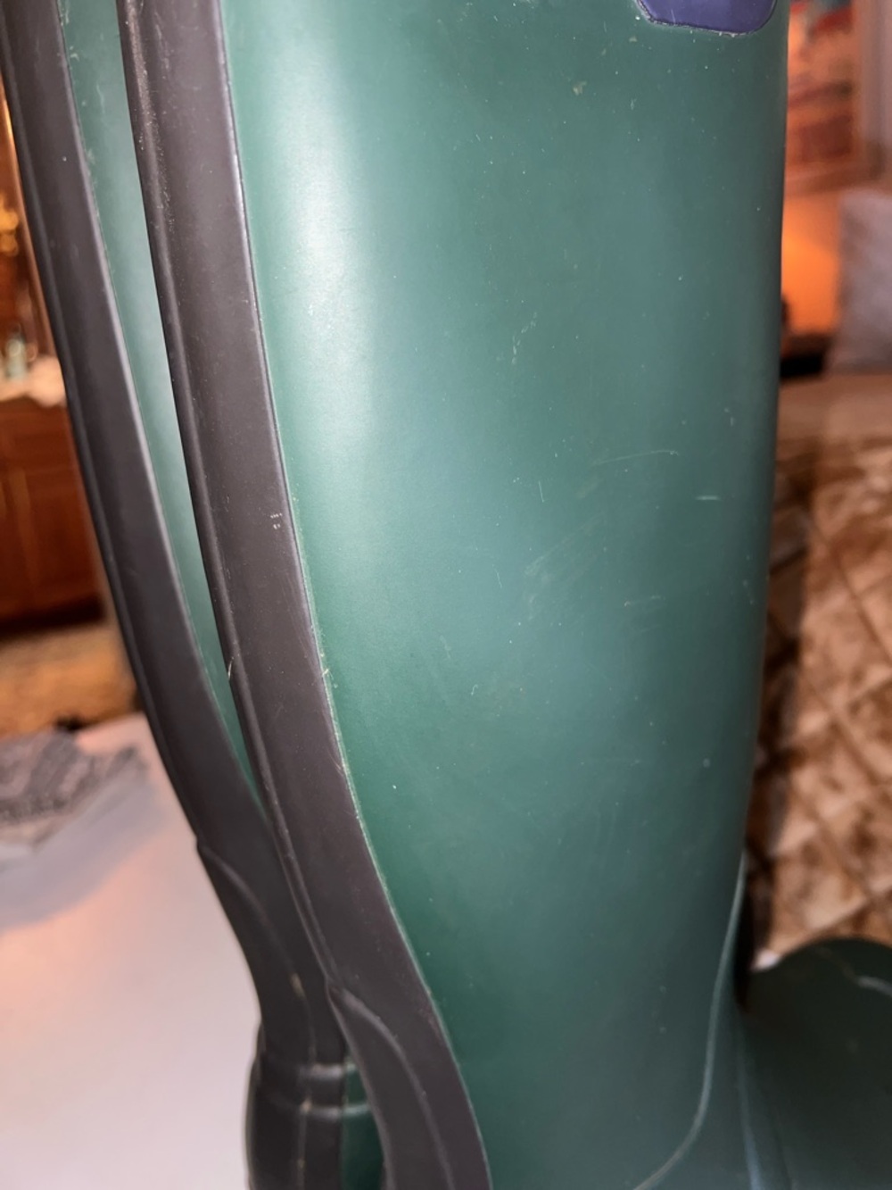 Hunter Dark Green Tall Rain Boots with Purple Soles. Limited edition. - Picture 7 of 9